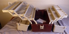 Plano 8606 Tackle Box 2 Sided 6 Trays Accordion Locking Fishing Storage Vintage