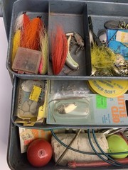 Fall City My Buddy Tackle Box Fishing #242 Blue Metal Vintage U.S.A. With Tackle
