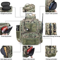 Fishing Backpack,Fishing Bag W/ Rod Holders. Large Ttackle Backpack Strong