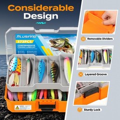 Fishing Lures Tackle Box Kit 373 PCS – Waterproof, Compact, Customizable Gear fo
