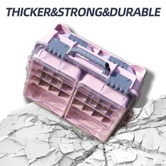 Universal Fishing Tackle Box with Two Small Tackle Tray, Removal Inside Pink