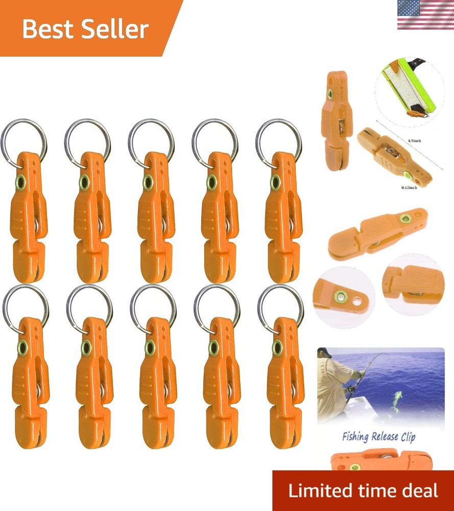 Corrosion-Resistant Fishing Release Clips – 10 Pcs for Trolling & Downriggers