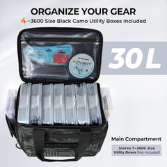 Fishing Tackle Bag with Removable Bait Binder Water-Resistant 4 Tackle Boxes