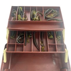 Plano 3200 Tackle Box Brown/Tan Double Trays W/ Extras Vintage Fast Shipping
