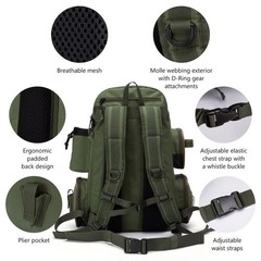 Bassdash Fishing Backpack – Waterproof Tackle Storage Bag, Multi-Pocket Gear Pac