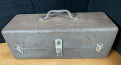 Vintage 2-Tier MY BUDDY Tackle Box Heavy Duty Metal 19 inches x 6.5″ x 7″