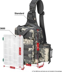 Piscifun Fishing Backpack with Rod Holder, Lightweight Sling Bag Storge Gear and
