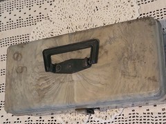Vtg Green Gray Marblelite Green White Swirl Fishing Tackle Box Full of Lures Et