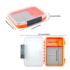 Waterproof Single Sided Plastic Fly Box Sponge Insert Fly Fishing Tackle Box