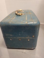 Vintage Union Steel Chest Two Trays Tackle Box Teal Blue