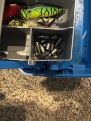 Fully Loaded Fishing Tackle Box With Lures, Hooks And Weights!