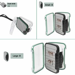 NDS Waterproof Plastic Fly Fishing Box Case Double Side Fishing Case with Foam