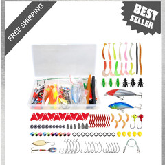 Fishing Tackle Box 99pcs Lure Set with Soft Plastics Spooks Spinnerbaits