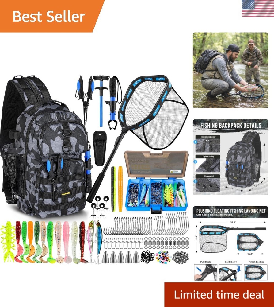 Fishing Backpack with Floating Net & Waterproof Tackle Box – Men’s Gift