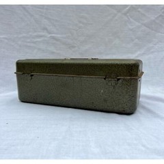 Vintage Army Green Utility Chest 2 Tier Tray Tools Tackle Craft Box Rustic Decor