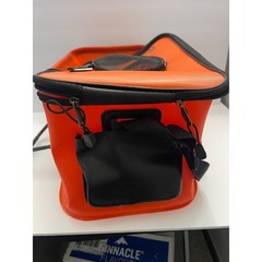 Mikanuo 45cm Live Bait Bucket Orange EVA Waterproof Collapsible Fishing Bag