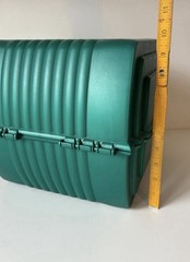 Sassaby Green Plastic Hard Case Tackle Box 11 in x 10 in, 4 Pockets, 4 Dividers