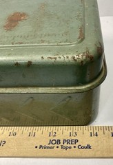 Vintage Old Fishing Tackle Box Metal Green Steel w/ Vintage Fishing Tackle Gear