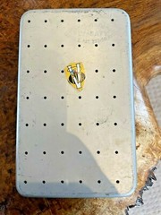 Rare Vintage Barre Vermont Alloy Spring Clip Fly Box with Salmon Flies