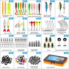 137Pcs Fishing Lures Tackle Box Kit Bass Freshwater Gift for Men 2024 Crankbaits