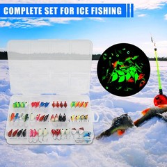 Ice Fishing Jigs Lures kit, Luminous Ice Fishing Gear Crappie Panfish Jigs He…