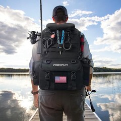 Piscifun 52L Fishing Tackle Backpack with Rod Holders & 4 Tackle Boxes