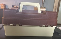 VINTAGE Plano Tackle Box Model 3200- 2 Tier Fold Out Tray Fishing Made in USA
