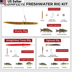MadBite by KastKing 143pcs Freshwater Fishing Lure Kit, Includes Crankbaits,…