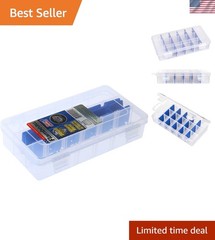 2003 Tuff Tainer Fishing Tackle Box – 7” with 15 Adjustable Dividers, Rust-Free