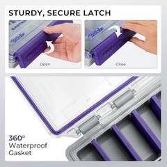 HyperSeal Waterproof Tackle Box, 3600 and 3700 Tackle 3600(2 Pack) Purple