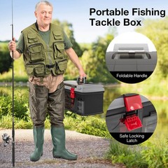 5 Layers Fishing Tackle Box w/ Top Storage 3 Removable Utility Boxes & Dividers