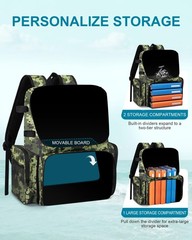 Fishing Backpack with Rod Holders, 43L Large Water Resistant Tackle Bag Stora…