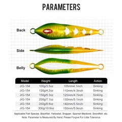 Long Cast Slow Pitch Sinking Jig Spoon 100g 150g for Surface Layer Fishing