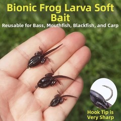 10PCS Biomimetic Tadpole Soft Lure for Bass Fishing Topwater Floating Action