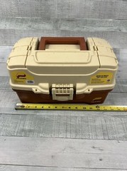 Plano Retro Two Tray Tackle Box Model 6202 Brown & Tan