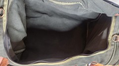 VTG Orvis Battenkill Weekender Duffle Carry On Bag Green Canvas Leather Brass