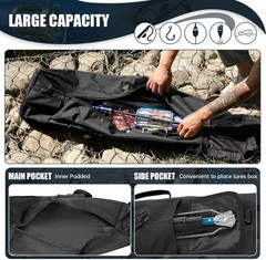 Durable Fishing Rod Bag – Adjustable Carrying Case for 5 Poles & Essentials