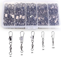 200PCS Professional Fishing Barrel Swivels with Storage Box – Heavy-Duty Design
