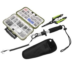 Fishing Accessories Kit 397pcs Waterproof Tackle Box with Hooks Weights Swivels
