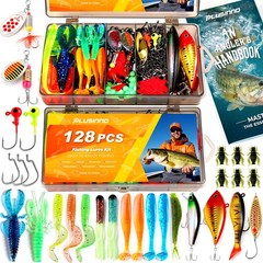 Plusinno Fishing Lures 128Pcs All-In-One Fishing Tackle Step-By-Step Handbook