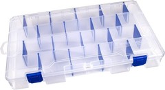 Outdoors Fishing Tackle Box W/ Anti-Rust Dividers 36 Compartments Clear