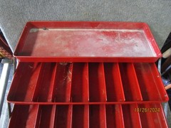 Vintage Red Fishing Tackle Box 17″x 8″x7-1/2″