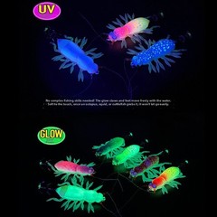 UV Glow Squid Jig EGI Lure 5.5cm 8.9g Slow Sinking Hook for Night Sea Fishing