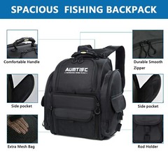 Fishing Tackle Backpack With 4 Tackle Boxes Rod Holder Protective Rain Cover Wat