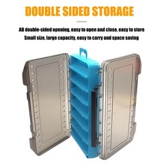 Double Sided Fishing Tackle Box Lure Storage Organizer Case _New