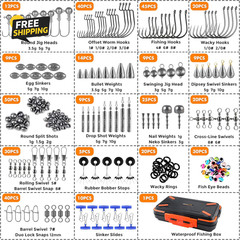 264/397Pcs Fishing Accessories Kit, Organized Fishing Tackle Box with Tackle Inc