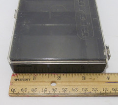 Vintage Garcia Hard Black Clear Plastic 4 Lure 6″ x 4″ x 1″ Fishing Tackle Box