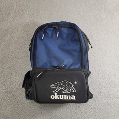Okuma Tournament Soft Sided Fishing Tackle Bag, Water Resistant Blue Backpack