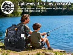 All-in-One 30L Waterproof Fishing Backpack with Tackle & Rod Holder