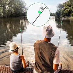 50 Pcs Fishing Rod Bells Clip-On Bite Alarm Dual Bell Alert Green Fishing Gear